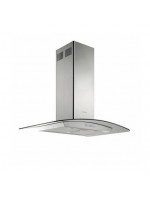 Hotte centrale SILVERLINE 90cm Inox curved glass